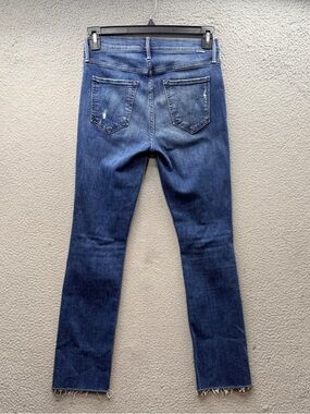 Mother Mid Rise Dazzler Ankle Fray Jeans Weekend Warrior Distressed Women’s 27